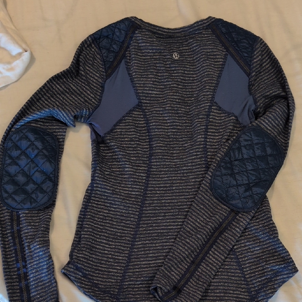 lululemon athletica Navy Striped Long Sleeve Tee